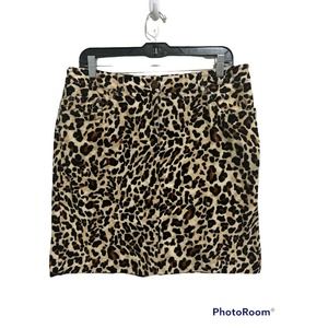 Jones New York Sport Women's Size 10 Corduroy Stretch Leopard print Skirt